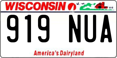 WI license plate 919NUA