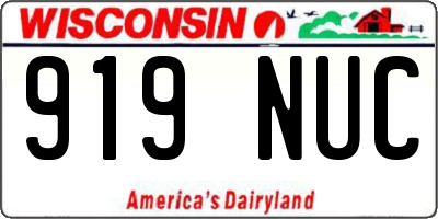 WI license plate 919NUC