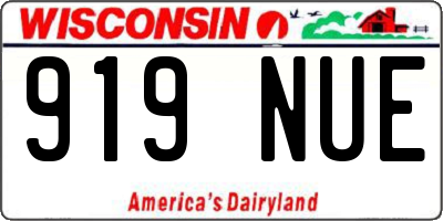 WI license plate 919NUE