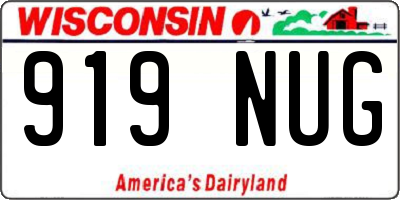WI license plate 919NUG
