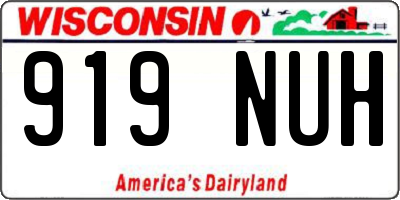 WI license plate 919NUH