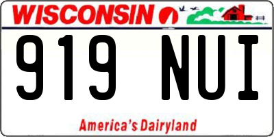 WI license plate 919NUI