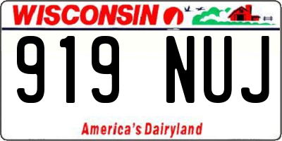 WI license plate 919NUJ
