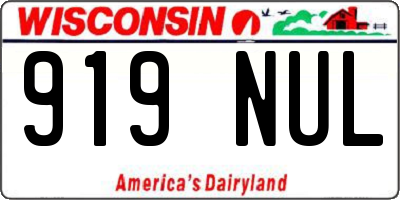 WI license plate 919NUL