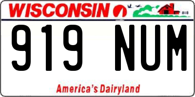 WI license plate 919NUM
