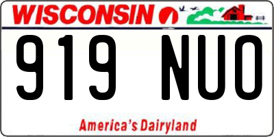 WI license plate 919NUO