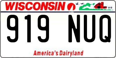 WI license plate 919NUQ