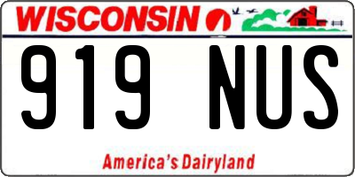 WI license plate 919NUS