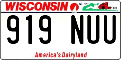 WI license plate 919NUU