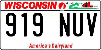 WI license plate 919NUV