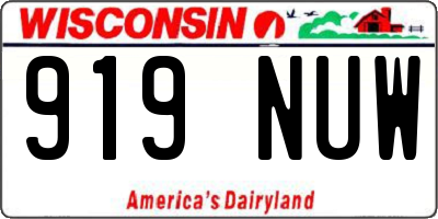 WI license plate 919NUW