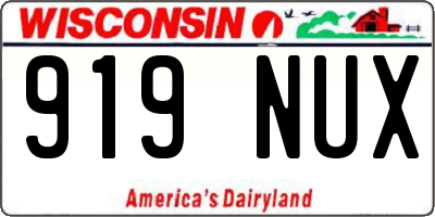 WI license plate 919NUX
