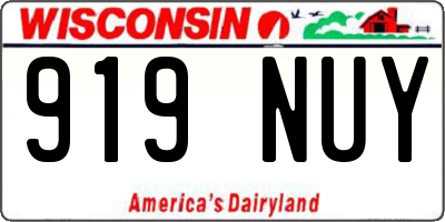 WI license plate 919NUY