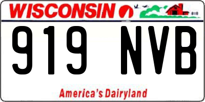 WI license plate 919NVB