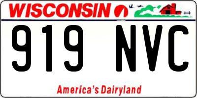 WI license plate 919NVC