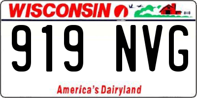 WI license plate 919NVG