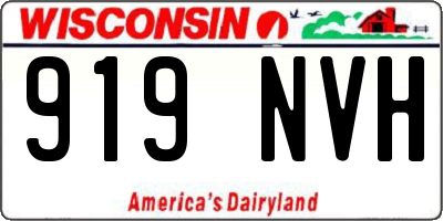 WI license plate 919NVH