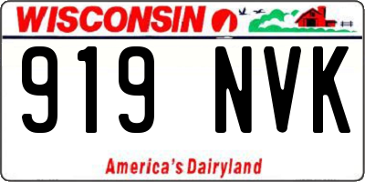WI license plate 919NVK