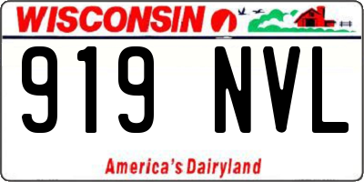 WI license plate 919NVL