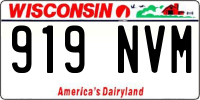 WI license plate 919NVM