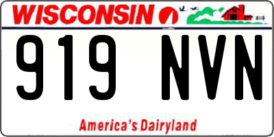 WI license plate 919NVN