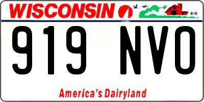 WI license plate 919NVO