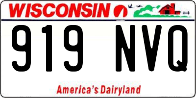 WI license plate 919NVQ