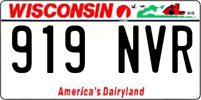 WI license plate 919NVR