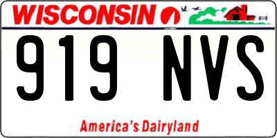 WI license plate 919NVS
