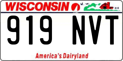 WI license plate 919NVT