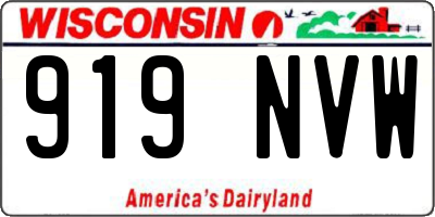 WI license plate 919NVW