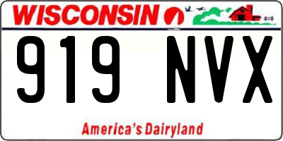 WI license plate 919NVX