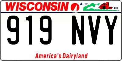 WI license plate 919NVY