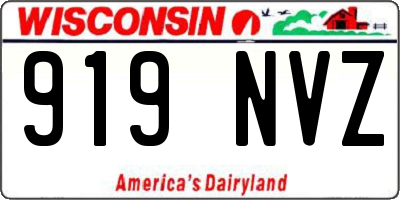 WI license plate 919NVZ