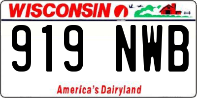 WI license plate 919NWB