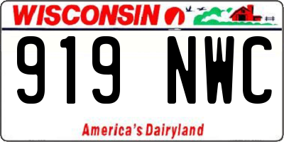 WI license plate 919NWC