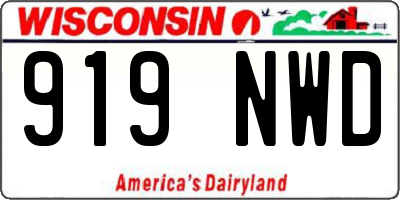 WI license plate 919NWD