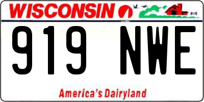 WI license plate 919NWE