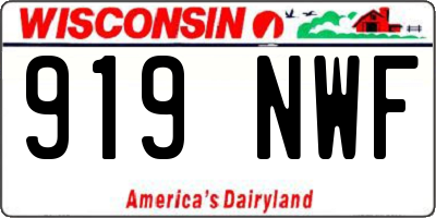 WI license plate 919NWF