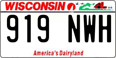 WI license plate 919NWH