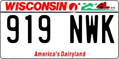 WI license plate 919NWK