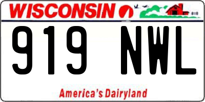 WI license plate 919NWL