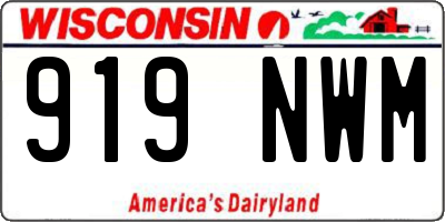 WI license plate 919NWM
