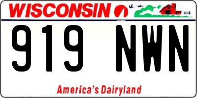 WI license plate 919NWN