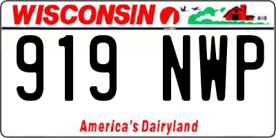 WI license plate 919NWP