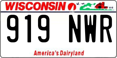 WI license plate 919NWR