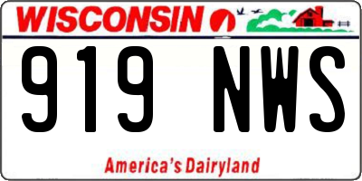 WI license plate 919NWS