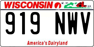 WI license plate 919NWV