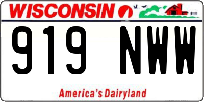 WI license plate 919NWW