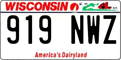 WI license plate 919NWZ